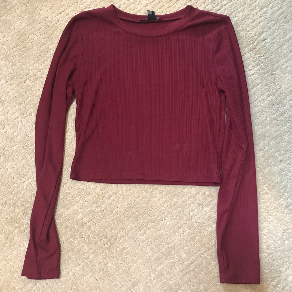Burgundy Cropped long sleeve
